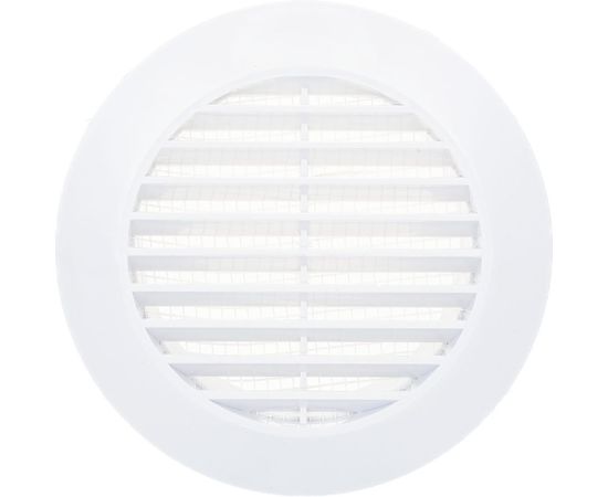 Решетка разъемная круглая с москитной сеткой (140х140х38 мм; d=100 мм; наклонные жалюзи) Эвент Э140/100Р 