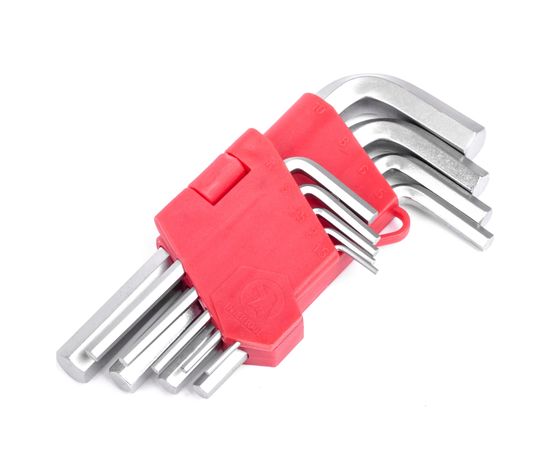 Набор Г-образных шестигранных ключей INTERTOOL 9 шт., 1.5-10 мм, Cr-V HT-0601 