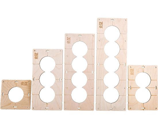 Комплект шаблонов для сверления подрозетников (5 шт; диаметр 72 мм; толщина 8 мм) РОТОР shablon72 