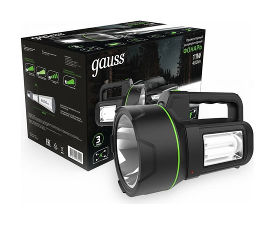 Прожекторный фонарь Gauss модель GFL602 11W 400lm Li-ion 4800mAh LED 1/10/30 GF602 