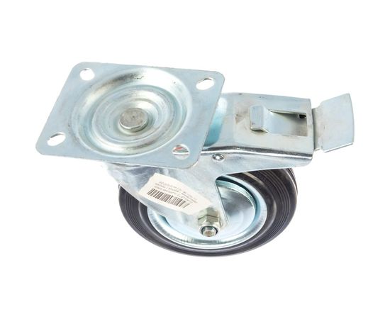 Колесо большегрузное обрезиненное поворотное с тормозом (160х40 мм; г/п 150 кг) EURO-LIFT 00-00001255 – изображение 2