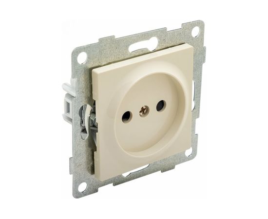 Розетка GUSI ELECTRIC Ugra МЕХ 1-ой б/з с з/ш, СУ, 16А, 250В, бежевый С11Р2-003 – изображение 2