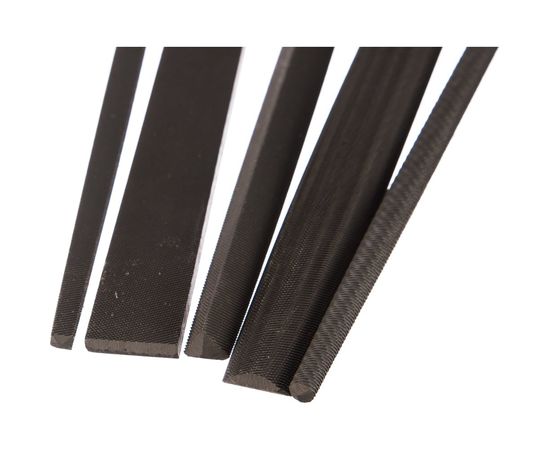 Набор напильников с двухкомпонентной ручкой: плоский, полукруглый, трехгранный, квадратный, круглый, №2, 250мм ЗУБР ЭКСПЕРТ 16651-25-H5 – изображение 2