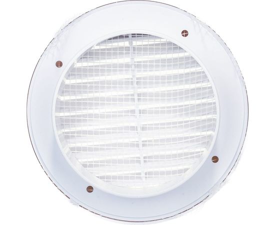 Решетка разъемная круглая с москитной сеткой (140х140х38 мм; d=100 мм; наклонные жалюзи) Эвент Э140/100Р – изображение 2