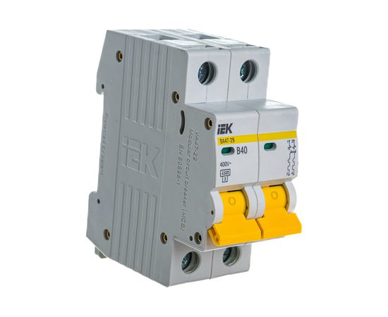 Автоматический выключатель IEK ВА47-29, 2Р, 40А, 4,5кА, х-ка В MVA20-2-040-B – изображение 3