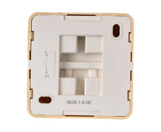 Одноклавишный выключатель IEK Октава для открытой установки 10А сосна ВС20-1-0-ОС EVO10-K03-10-DC – изображение 3