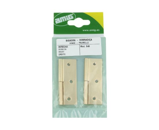 Петля Amig мод. 540-70 карточная, съем.прав. латунир 112 – изображение 4
