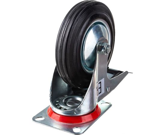 Колесо большегрузное обрезиненное поворотное с тормозом (160х40 мм; г/п 150 кг) EURO-LIFT 00-00001255 – изображение 5