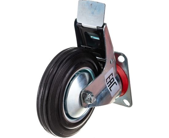 Колесо большегрузное обрезиненное поворотное с тормозом (160х40 мм; г/п 150 кг) EURO-LIFT 00-00001255 – изображение 7