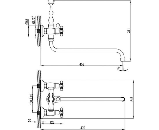 Смеситель для ванны с длинным изливом и керамическим дивертором IDDIS SAM ID SAMSBL2i10 – изображение 9