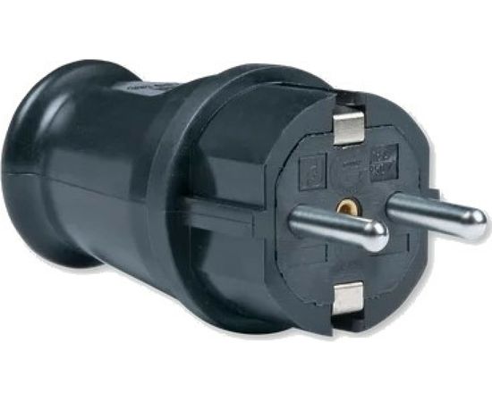 Массивная вилка Aling-conel MEDIUM с заземляющим контактом 16A 250В, черный 305.13 137006 