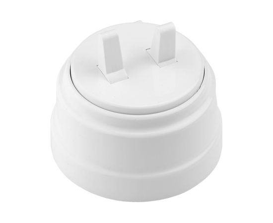 Тумблерный 2-клавишный выключатель Bylectrica А510-2204 10А открытой установки, серия РЕТРО, белый 