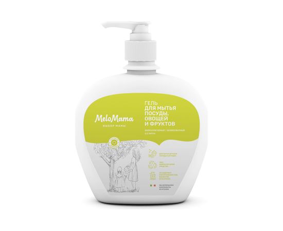 Биоразлагаемый гель для мытья посуды, овощей и фруктов MeloMama Луговой романс, 0,5 л 77029 
