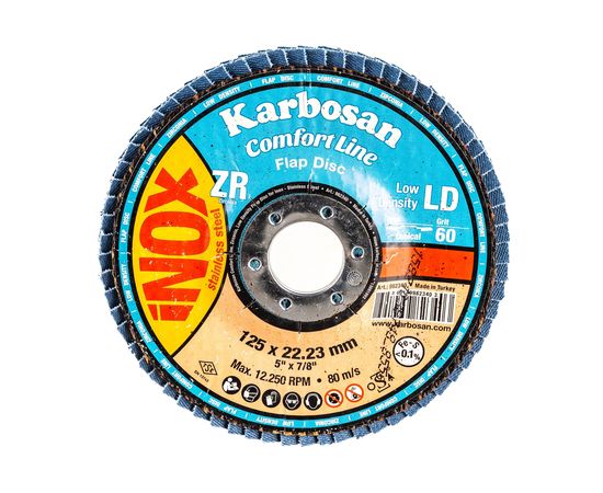 Диск лепестковый Inox (125х22 мм; Р60) Karbosan 82340 