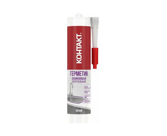 Силиконовый герметик Контакт нейтральный, белый, 280 мл 24497 
