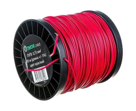 Провод ПУГВ Торкабель 0,75 красный 100м на катушке 0749524536946 