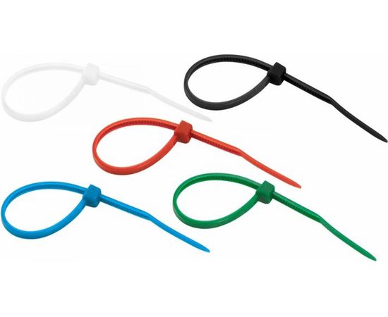 Нейлоновая хомут-стяжка REXANT 250x3,6 мм, цветная, упаковка 25 шт. 07-0258-25 