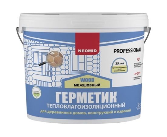 Строительный герметик Neomid Professional 15 кг, ведро, тик Н -ГермPROFF-15/тик 