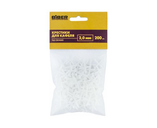 Крестики для кафеля (100 упаковок по 200 шт; 2 мм) Biber 55602 тов-080348 