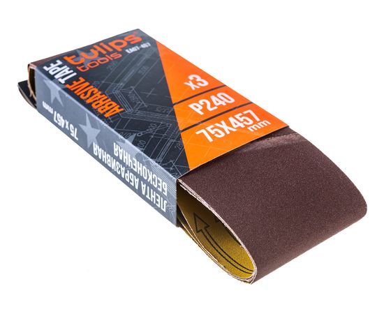 Лента шлифовальная (3 шт; 75х457 мм; P240) Tulips tools EA07-407 