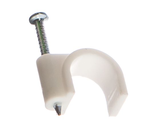 Пластиковая круглая скоба с гвоздем FORTISFLEX СПК 10 25шт 49462 