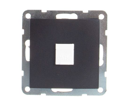 Компьютерная розетка LK Studio RJ-45, категория 5е, с накладкой, черный бархат 866108-1 