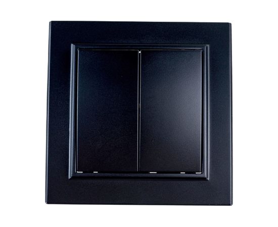 2-клавишный выключатель STEKKER PSW10-9004-03, 250V, 10А, серия Эрна, черный 39473 