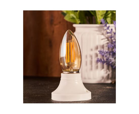 Филаментная лампа REXANT Свеча CN35 9.5 Вт 2400K E27 золотистая колба 604-100 – изображение 2