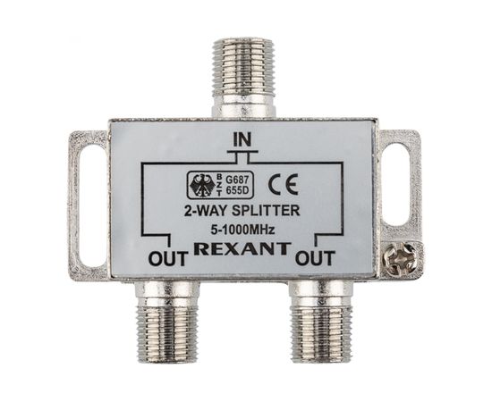 Делитель ТВ REXANT на 2 выхода F разъём 5-1000 МГц 05-6001 – изображение 2