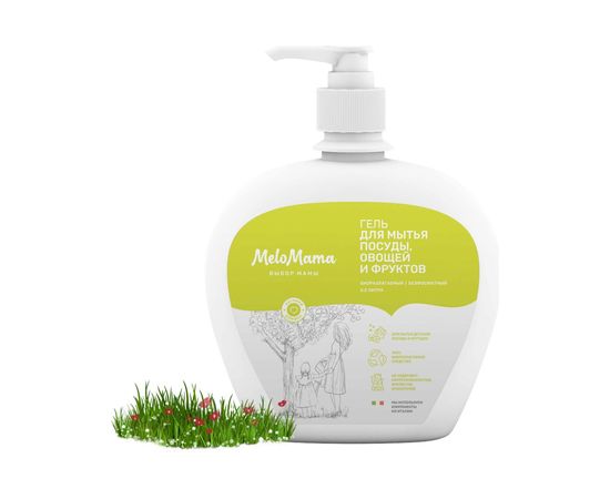 Биоразлагаемый гель для мытья посуды, овощей и фруктов MeloMama Луговой романс, 0,5 л 77029 – изображение 2