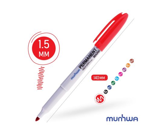 Перманентный маркер Munhwa красный, пулевидный, 1,5мм FPM-03 – изображение 2