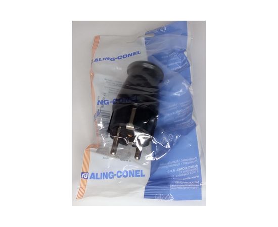 Массивная вилка Aling-conel MEDIUM с заземляющим контактом 16A 250В, черный 305.13 137006 – изображение 2
