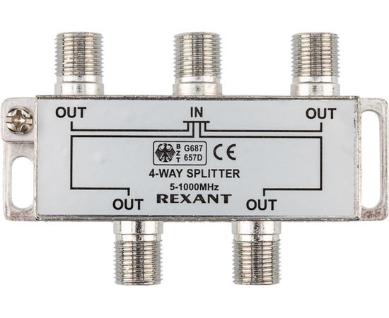 Делитель ТВ REXANT на 4 выхода F разъём 5-1000 МГц 05-6003 – изображение 2