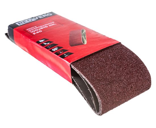 Лента шлифовальная (3 шт; 100х610 мм; Р40) REDVERG 6624255 – изображение 2