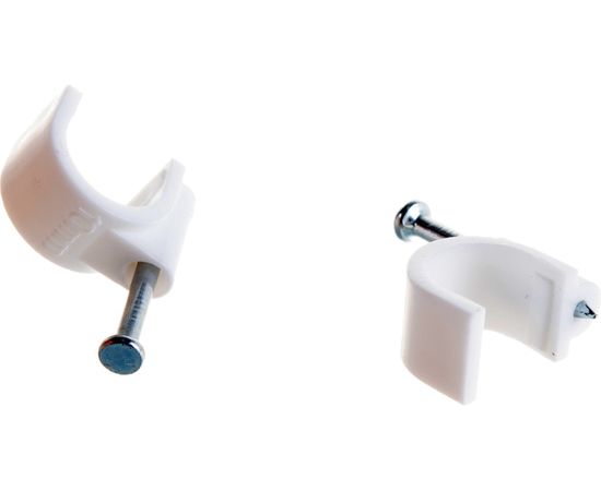 Пластиковая круглая скоба с гвоздем FORTISFLEX СПК 10 25шт 49462 – изображение 2