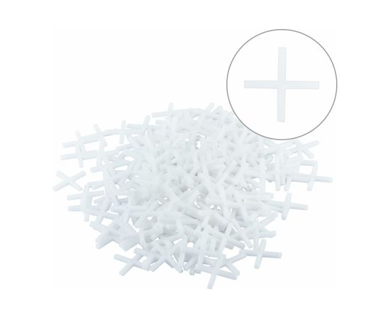 Крестики для кафеля (100 упаковок по 200 шт; 2 мм) Biber 55602 тов-080348 – изображение 2
