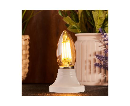 Филаментная лампа REXANT Свеча CN35 9.5 Вт 2400K E27 золотистая колба 604-100 – изображение 3