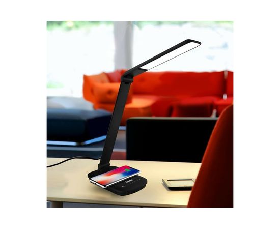 Настольный светильник с беспроводной зарядкой Camelion KD-825, C02, черный, LED 14162 – изображение 3
