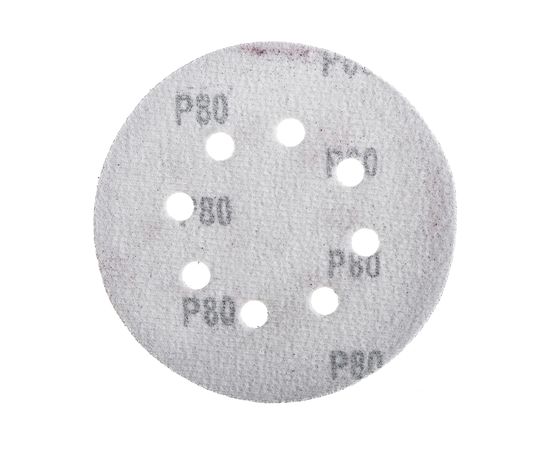Круг шлифовальный на липкой основе (25 шт; 125 мм; Р80) ПРАКТИКА 034-175 – изображение 3