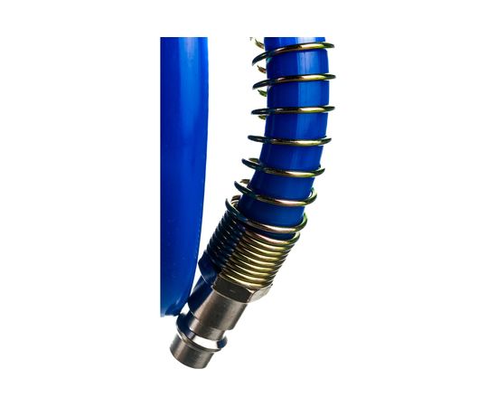 Шланг спиральный синий с быстросъемными соединениями профи (5 м; 8х12 мм; 20 бар) Pegas pneumatic 4911 – изображение 3