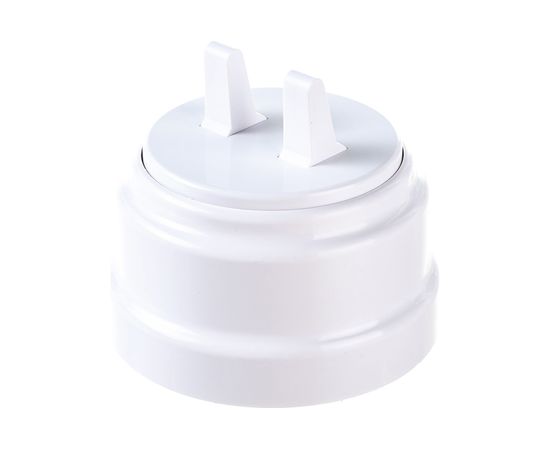 Тумблерный 2-клавишный выключатель Bylectrica А510-2204 10А открытой установки, серия РЕТРО, белый – изображение 3