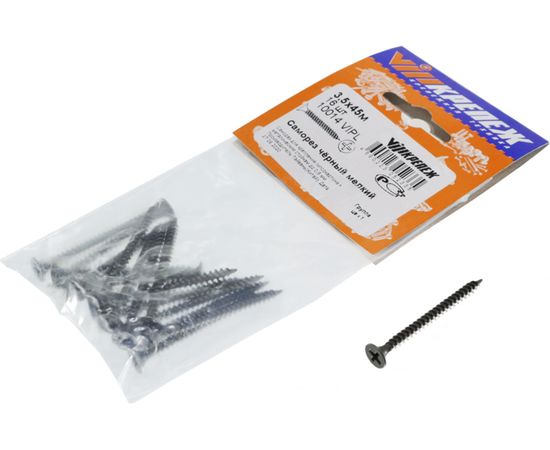 Саморез VIPкрепеж черный 3,5/45 м 16шт 10014 VIPL – изображение 4