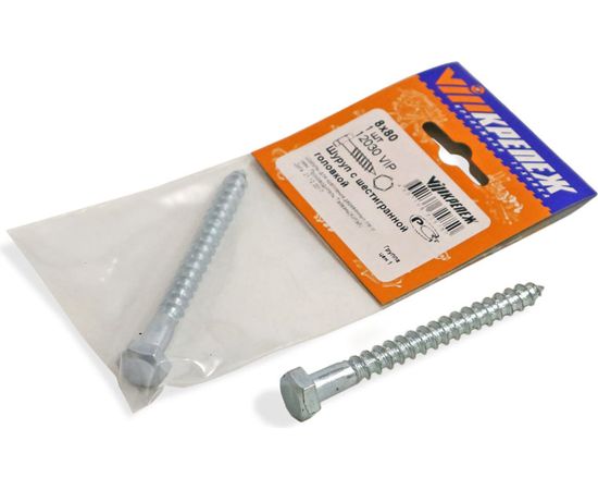 Шуруп с шестигранной головкой VIPкрепеж 8х80 12030 VIP – изображение 4