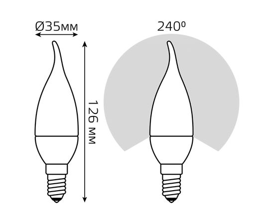 Лампа Gauss Свеча на ветру 6.5W 550lm 6500K E14 LED 1/10/50 104101307 – изображение 4