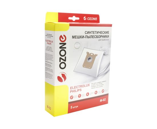 Мешки-пылесборники оригинальные синтетические OZONE (5 шт.) Electolux S-Bag M-02 – изображение 5
