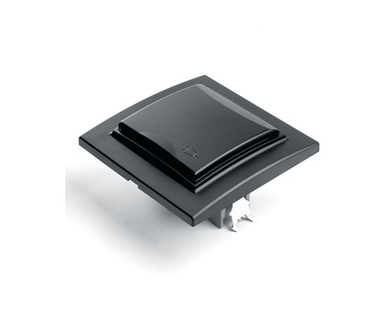 1-местная розетка STEKKER c заземлением с крышкой, PST16-9012-03, с защитной шторкой, Эрна, черный 39481 – изображение 5