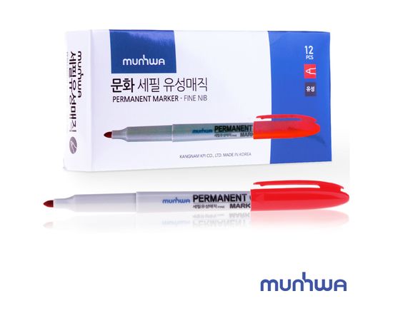 Перманентный маркер Munhwa красный, пулевидный, 1,5мм FPM-03 – изображение 5