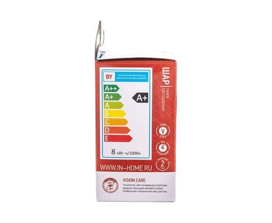 Светодиодная лампа IN HOME LED-ШАР-VC 8Вт 230В Е14 6500К 600Лм 4690612024882 – изображение 6
