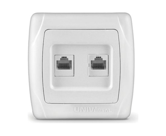 Компьютерная розетка UNIVersal Маргарита 2-ая белая 1083 