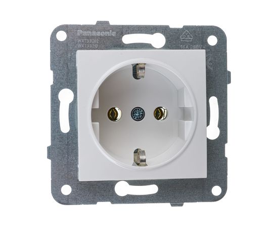 Розетка Panasonic с/з белая Karre Plus 54911 WKTT0202-2WH 